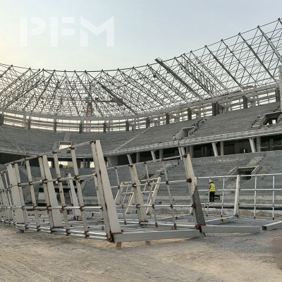 Large-Span Steel Space Frame Roof for Sports Facilities Modular Grid Structure for Stadium Roofing