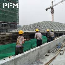Grid-shell structure glass skylight dome commercial plaza