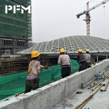 Grid-shell structure glass skylight dome commercial plaza
