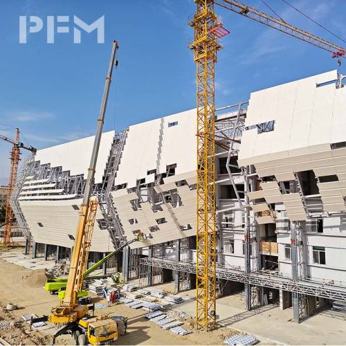 Custom Double-Curved Aluminum Facade System Stadium Special-shaped Aluminum Panel Curtain Wall Construction