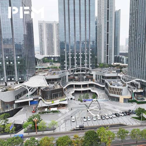 Steel Structure Aluminum & Glass Curtain Wall for Commercial Plaza Podium
