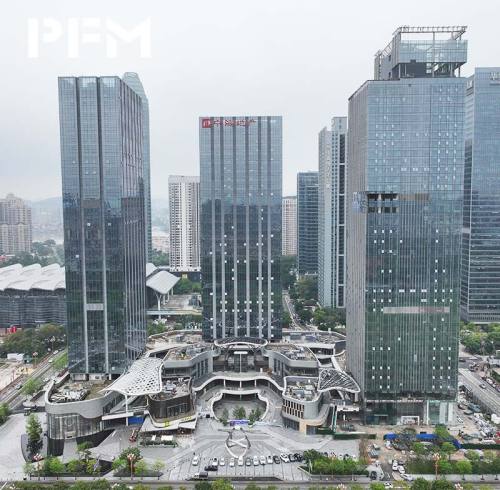 Steel Structure Aluminum & Glass Curtain Wall for Commercial Plaza Podium