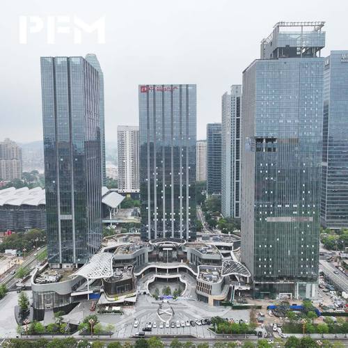 Steel Structure Aluminum & Glass Curtain Wall for Commercial Plaza Podium