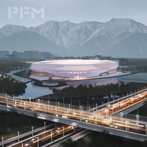 Architectural Facade Lighting System for the Stadium