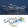 Modern Overwater Pedestrian Bridge Urban Culture Design