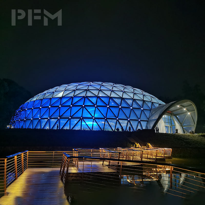 ETFE membrane dome structure over a large span public building