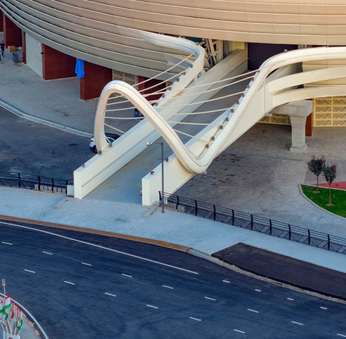 Silk Road Landscape Bridge at Tajikstan National Stadium: Steel Structure Detailing & Precision Construction Solutions