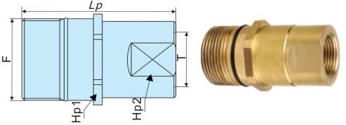 Screw-To-Connect Couplings With Wing Nut male