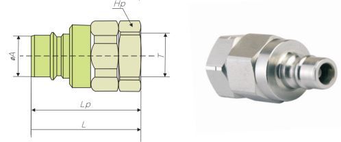 High Pressure Coupling (Steel) Poppet Valve / Unvalved