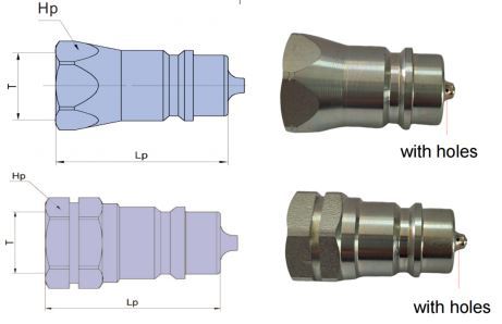 Push-Pull Female Quick Couplings male Measurement