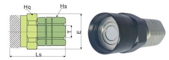 Threaded flat coupling female thread
