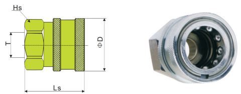 Hydraulic Full Flow Pressure Washer Unvalved Coupling