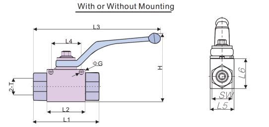 2-way high-pressure ball valve
