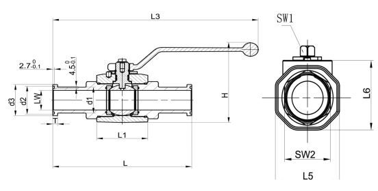 Two-Way High Pressure Forged Ball Valve With Flange