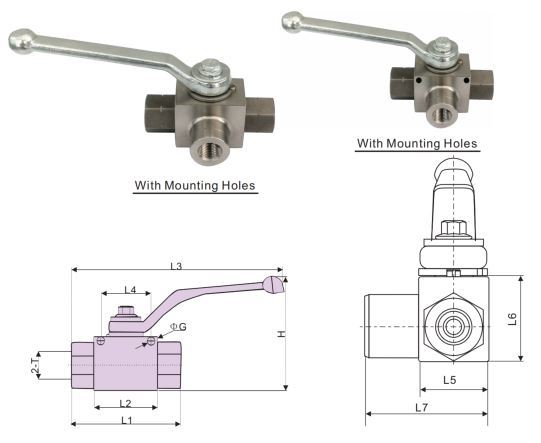 Three-Way High-Pressure Ball Valve