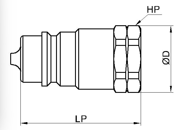 Trailer brake coupling female thread