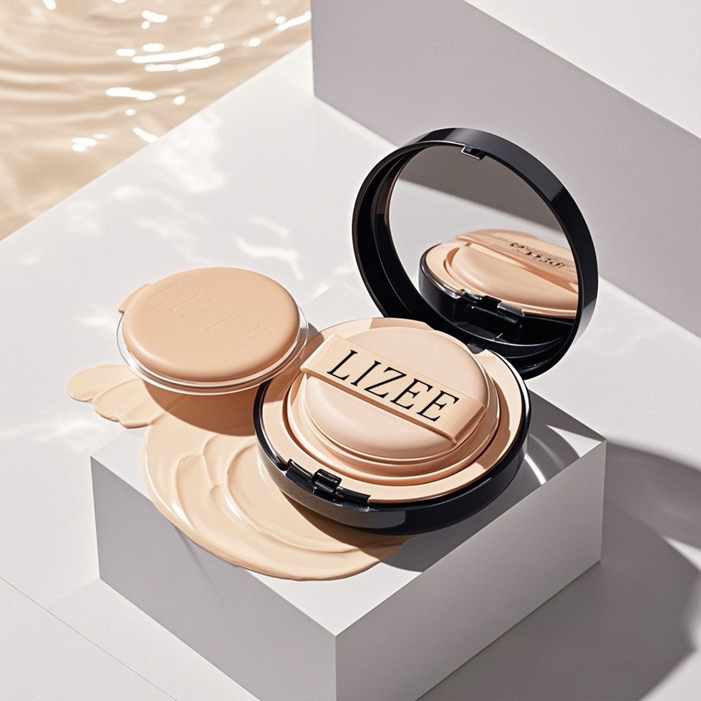 BB cream with a puff