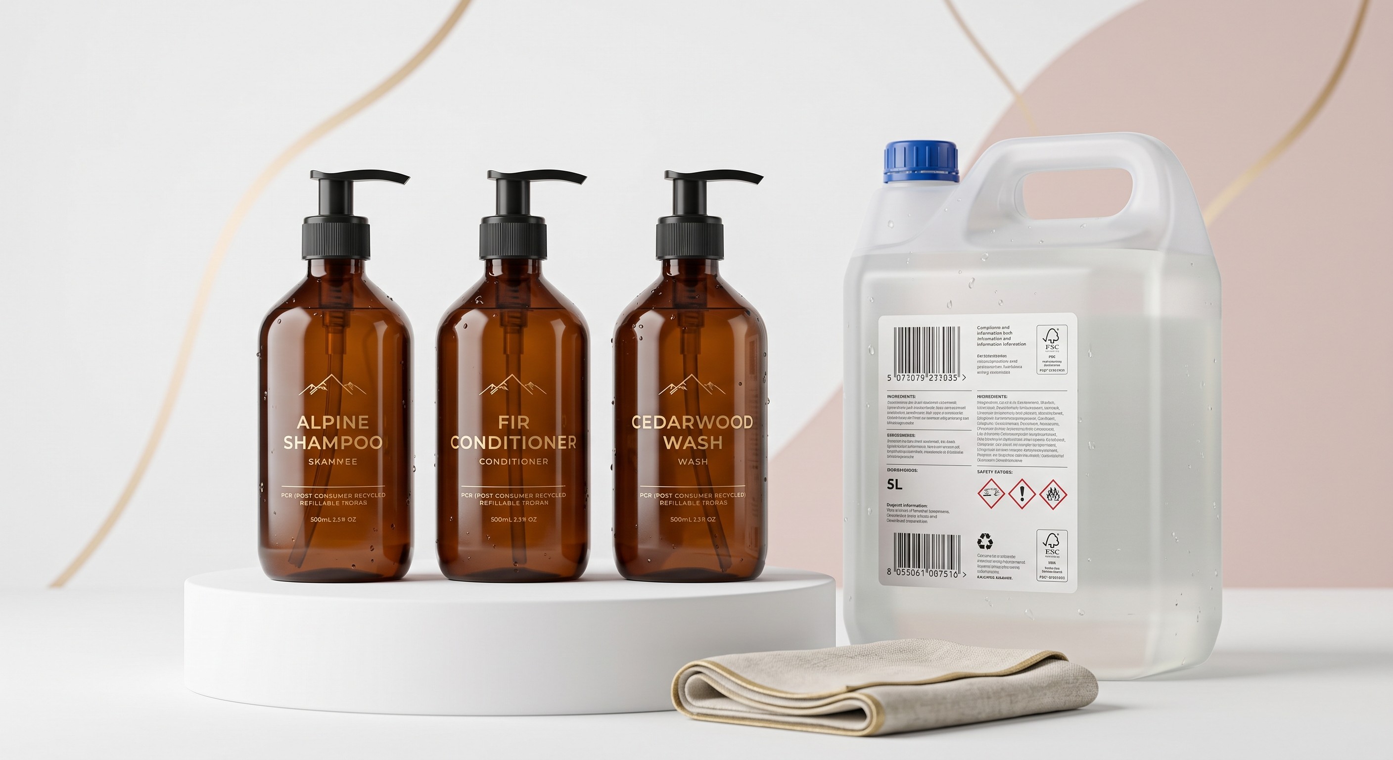 Eco Friendly Bulk Hotel Refill Systems and Gallon Packaging Supply
