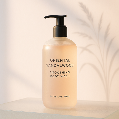 Custom Oriental Sandalwood Smoothing Body Wash for Personal and Family Use