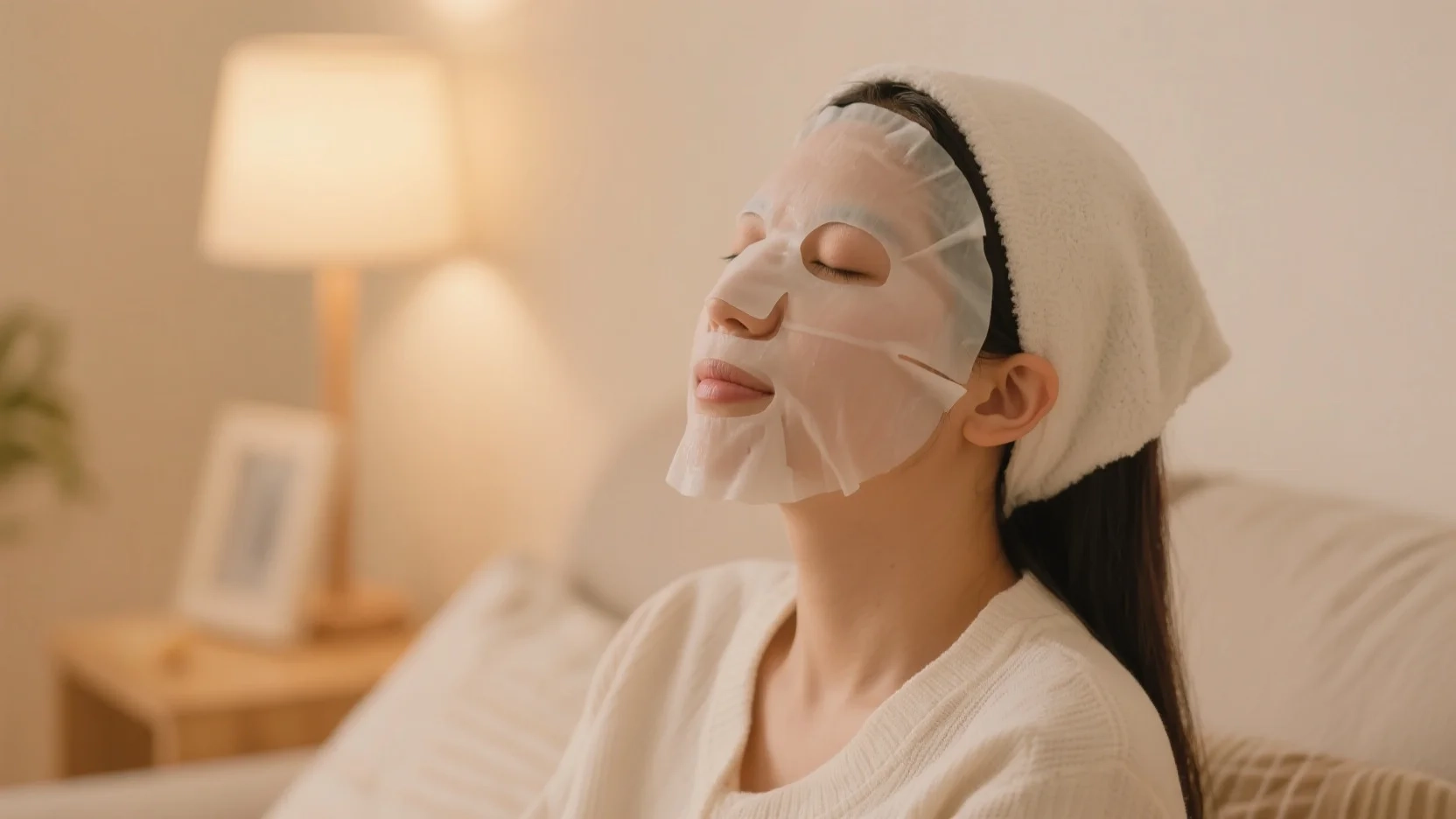 The Woman is using Hydrating Sheet Masks