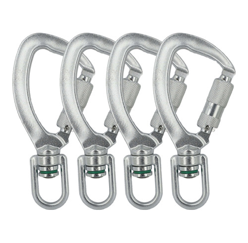 Custom 23kn Ear Shape Snap Hook for Climbing & Emergency Rescue | High-Strength Steel Carabiner Clip