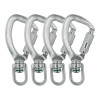 Custom 23kn Ear Shape Snap Hook for Climbing & Emergency Rescue | High-Strength Steel Carabiner Clip