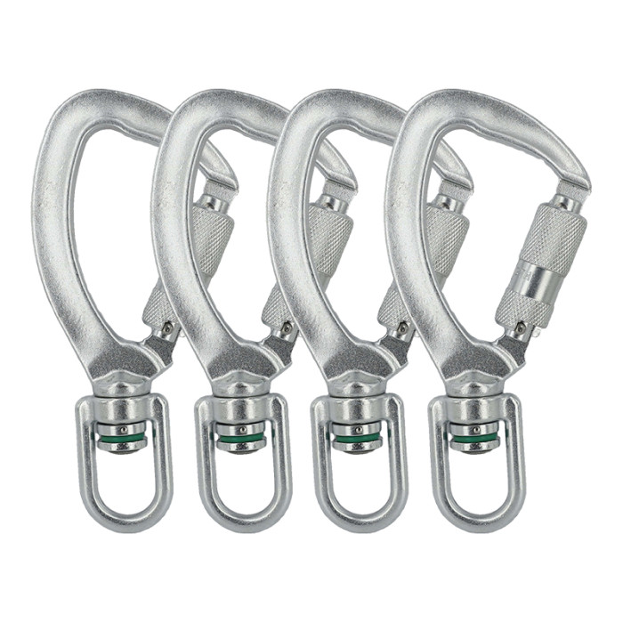 Custom 23kn Ear Shape Snap Hook for Climbing & Emergency Rescue | High-Strength Steel Carabiner Clip