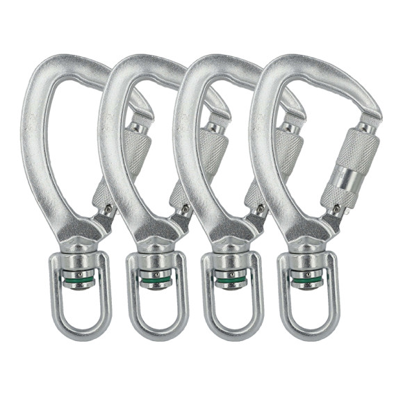 Custom 23kn Ear Shape Snap Hook for Climbing & Emergency Rescue | High-Strength Steel Carabiner Clip