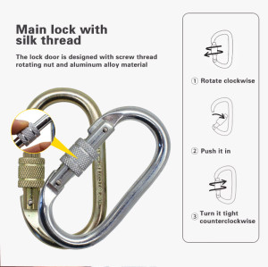 25kN Heavy Duty Steel Carabiner Clip Snap Hook – Rustproof Industrial Strength for Climbing & Rigging