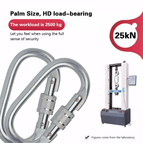 25kN Heavy Duty Steel Carabiner Clip Snap Hook – Rustproof Industrial Strength for Climbing & Rigging