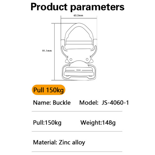 150kg Heavy Duty Steel Buckle – High Strength Hardware for Industrial Safety Belts