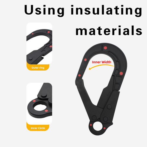 Insulated 23kN Dielectric Snap Hooks – High Strength Connector for Power Utility Gear