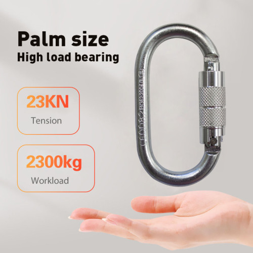 Heavy Duty 25kN Steel Carabiner – High Strength Connector for Safety Harness