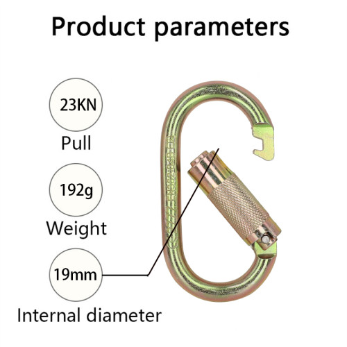 Screw Lock 23kN Steel Carabiner – Secure Clip for Work at Height Applications