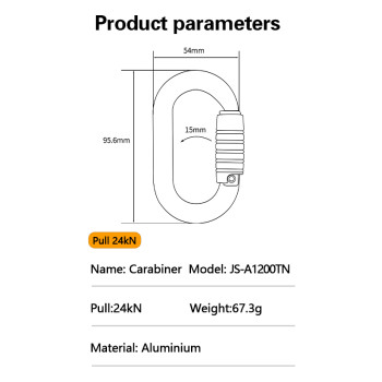 Professional 23kN Aluminum Carabiner for Construction & Industrial Climbing