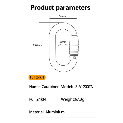 Professional 23kN Aluminum Carabiner for Construction & Industrial Climbing