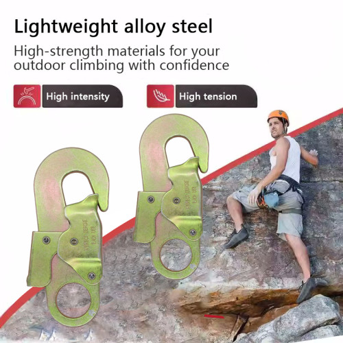 23kN Sheet steel Heat treated Snap Hook Carabiner – ANSI & CE Certified for Fall Protection
