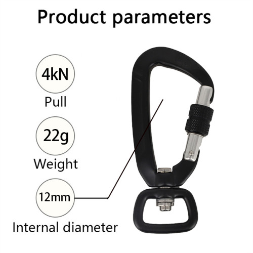 4kN Lightweight Aluminum Carabiner – Compact Gear Clip for Outdoor Accessories
