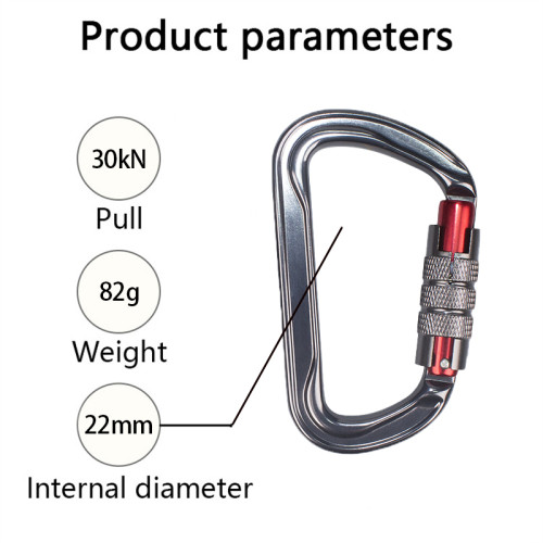 30kN Aluminum Triple-Action Twist-Lock Carabiner for Fall Protection