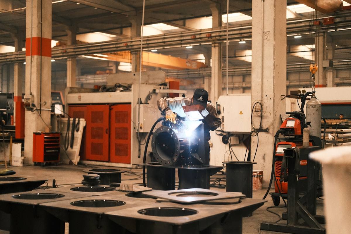 Industrial metal welding and controlled fabrication