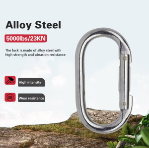 25kN Steel Spring Gate Carabiner – Secure Connector for Safety Harness Systems