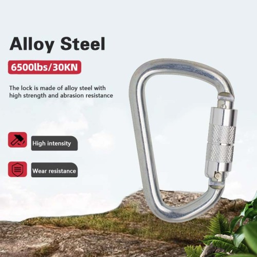 25kN Cold-Formed Steel Carabiner – Secure Locking Hook for Safety Harnesses