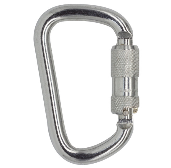 30kN D-Frame Steel Carabiner for Full-Body Harness Attachment