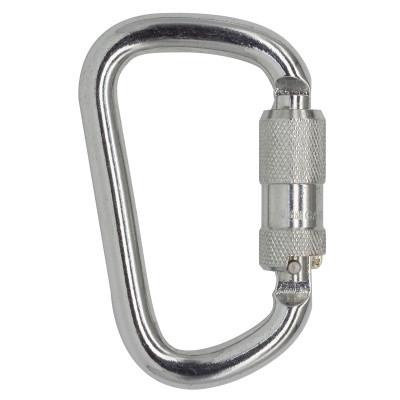 30kN D-Frame Steel Carabiner for Full-Body Harness Attachment