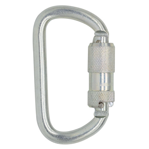 30kN D-Frame Steel Carabiner for Full-Body Harness Attachment