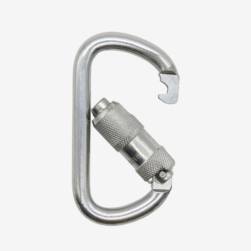 30kN D-Frame Steel Carabiner for Full-Body Harness Attachment