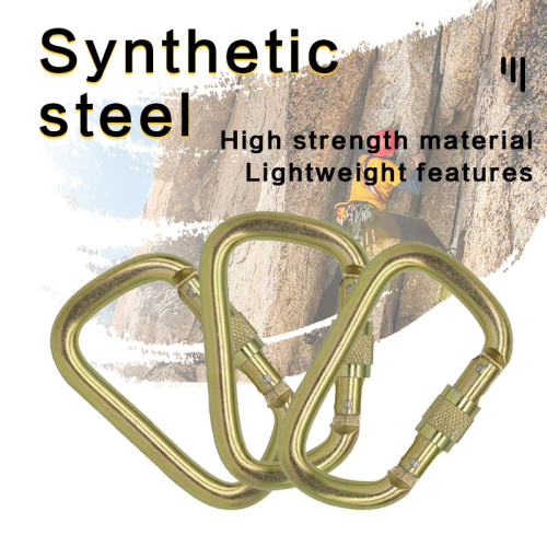45KN Heat Treated Cold Forged Steel Screw Lock Carabiner Heavy Duty Industrial Load Bearing Snap Hook
