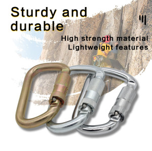 45kN D-Frame Steel Carabiner for Heavy-Duty Harness Connections