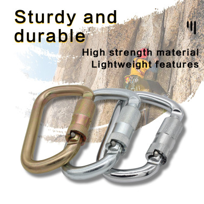 45kN D-Frame Steel Carabiner for Heavy-Duty Harness Connections