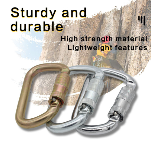45kN D-Frame Steel Carabiner for Heavy-Duty Harness Connections